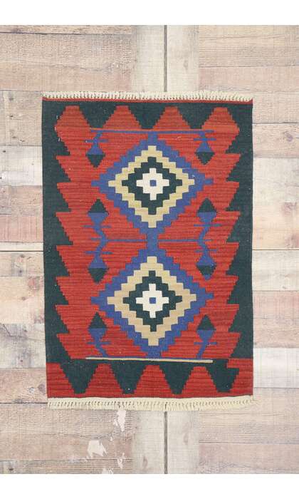 2 x 3 Vintage Persian Shiraz Kilim Rug 77898