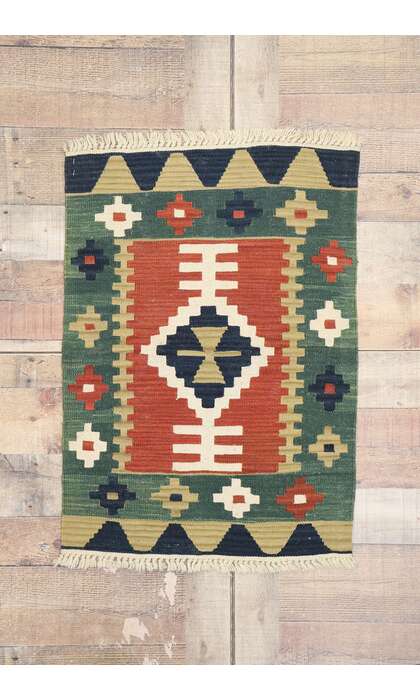 2 x 3 Vintage Persian Shiraz Kilim Rug 77901