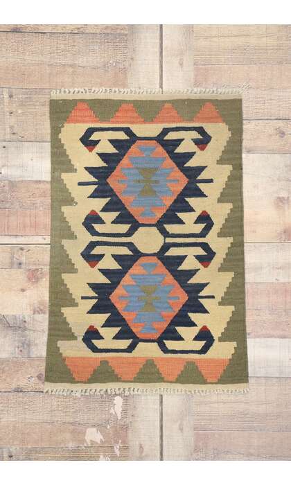 2 x 3 Vintage Persian Shiraz Kilim Rug 77905