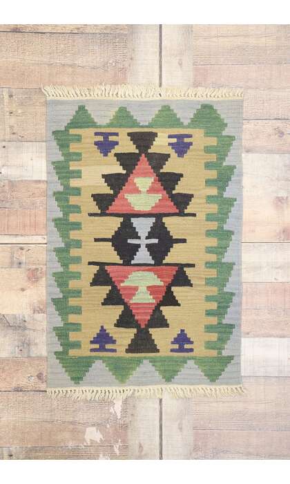 2 x 3 Vintage Persian Shiraz Kilim Rug 77906