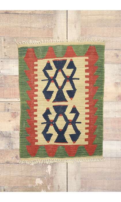 2 x 3 Vintage Persian Shiraz Kilim Rug 77907