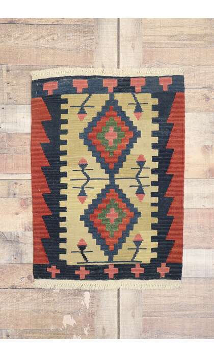 2 x 3 Vintage Persian Shiraz Kilim Rug 77909