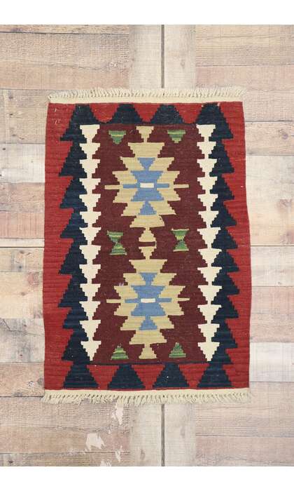 2 x 3 Vintage Persian Shiraz Kilim Rug 77910