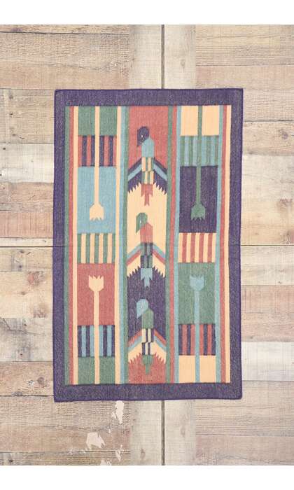 2 x 3 Vintage Indian Dhurrie Rug 77912