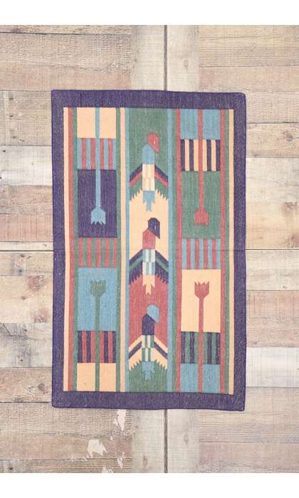 2 x 3 Vintage Indian Dhurrie Rug 77913