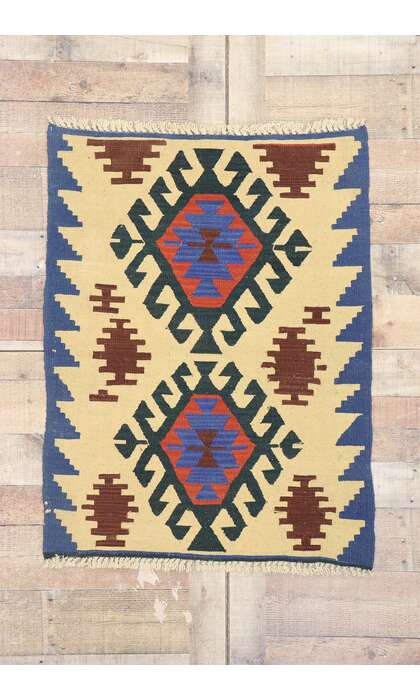 2 x 4 Vintage Persian Shiraz Kilim Rug 77915