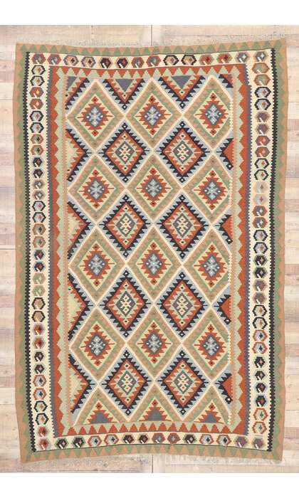 7 x 10 Vintage Persian Shiraz Kilim Rug 77919