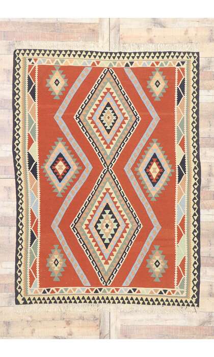 6 x 8 Vintage Persian Shiraz Kilim Rug 77926