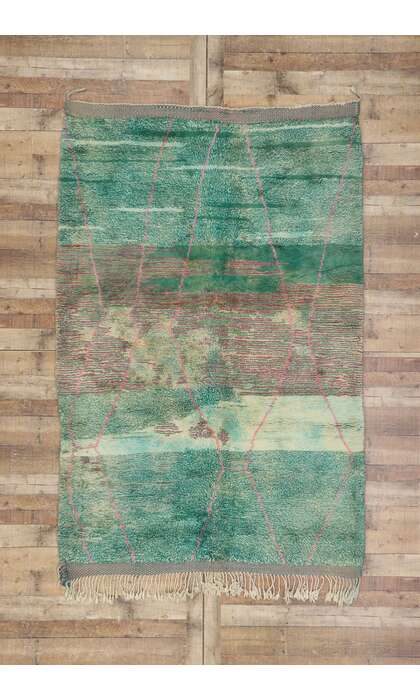 6 x 8 Green Beni Mrirt Moroccan Rug 21095