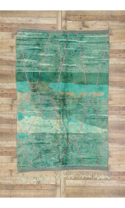 6 x 8 Green Beni Mrirt Moroccan Rug 21096