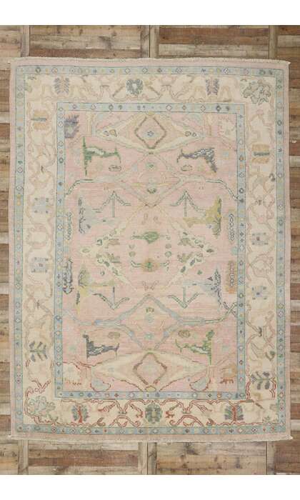 9 x 12 Pastel Pink Oushak Rug 80671