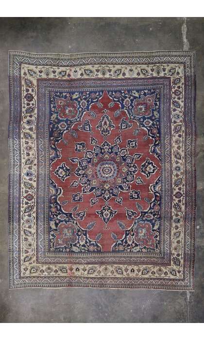 13 x 16 Antique Persian Mashhad Rug 77662