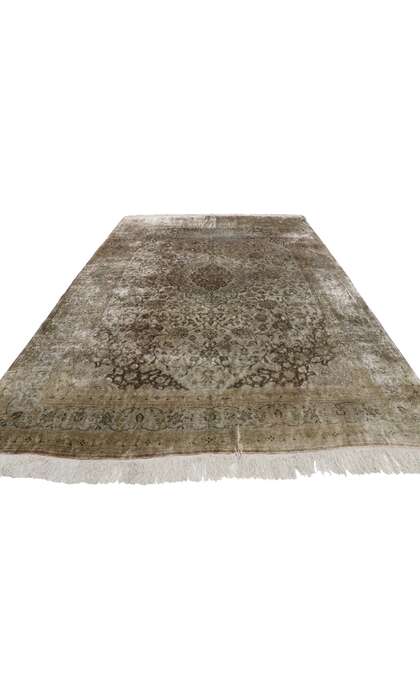 7 x 10 Vintage Persian Silk Qum Rug 77705