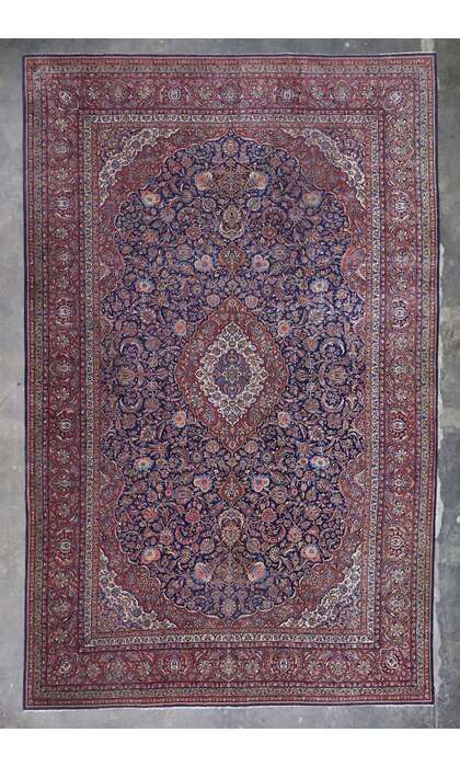 12 x 19 Antique Persian Qazvin Rug 77866