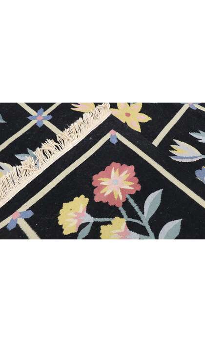 4 x 6 Vintage Chinese Floral Kilim Rug 78022