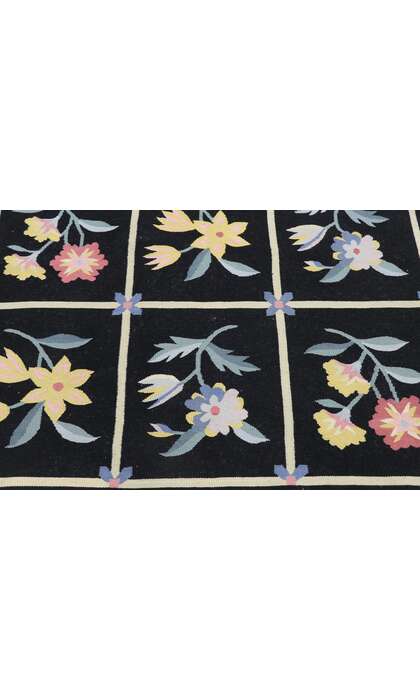 4 x 6 Vintage Chinese Floral Kilim Rug 78022