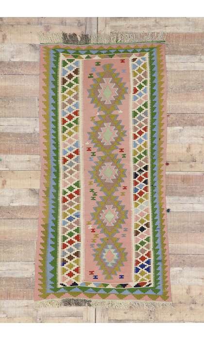 3 x 6 Vintage Persian Shiraz Kilim Rug 78024