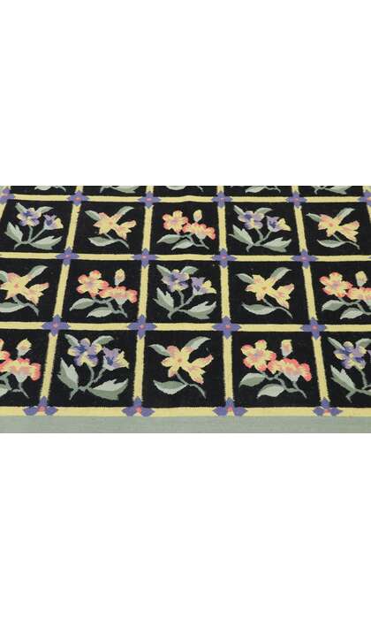 4 x 6 Vintage Chinese Floral Kilim Rug 78026