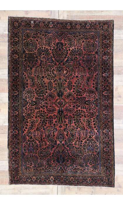 4 x 7 Antique Persian Sarouk Rug 78029