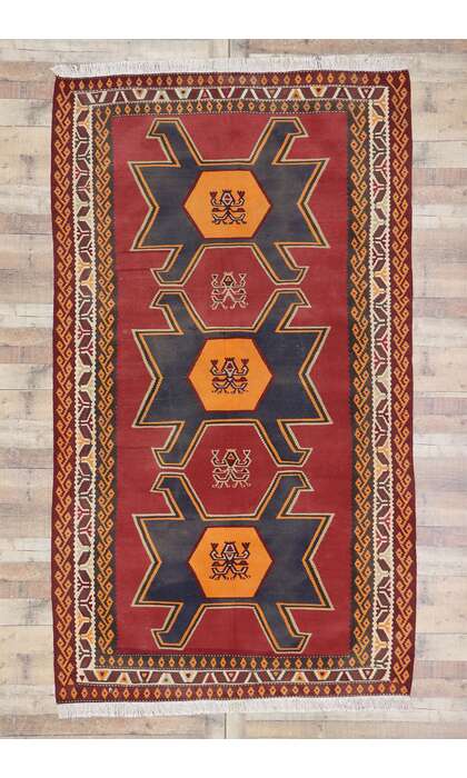 6 x 10 Vintage Persian Shiraz Kilim Rug 78036
