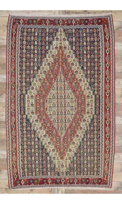 5 x 8 Vintage Persian Senneh Kilim Rug 78052