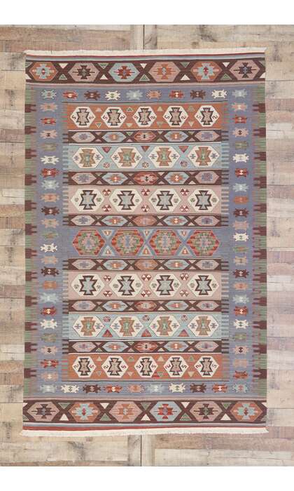 6 x 9 Vintage Persian Shiraz Kilim Rug 78054