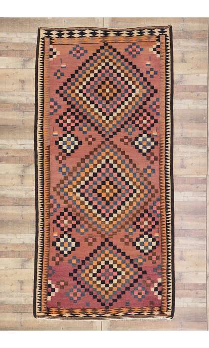 5 x 11 Vintage Persian Shiraz Kilim Rug 78056