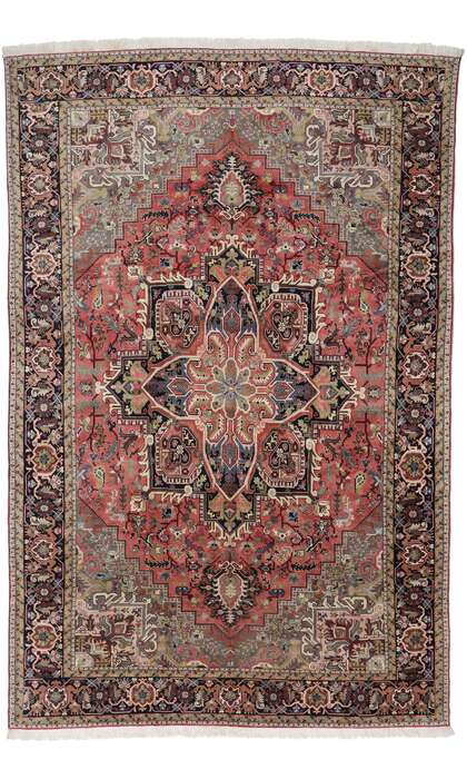 13 x 19​ Vintage Persian Heriz Rug with Mid-Century Modern Style 78065