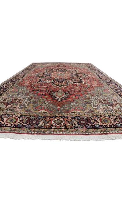13 x 19​ Vintage Persian Heriz Rug with Mid-Century Modern Style 78065