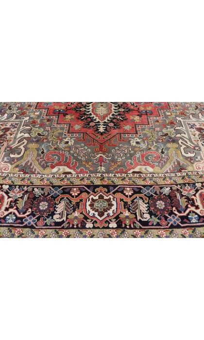 13 x 19​ Vintage Persian Heriz Rug with Mid-Century Modern Style 78065