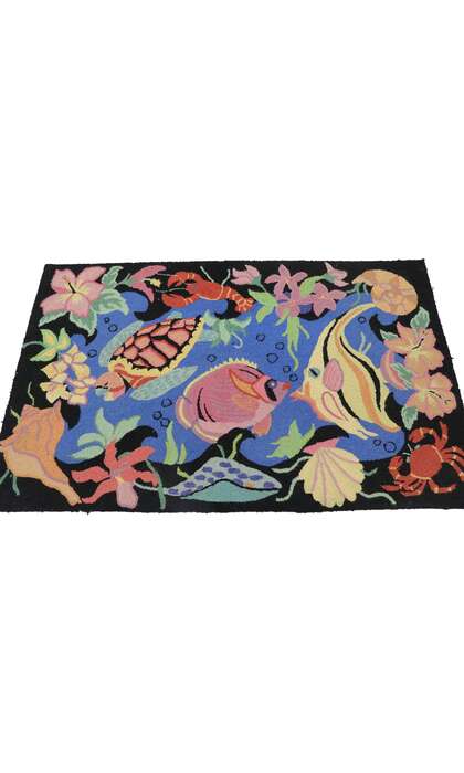 3 x 4 Vintage Chinese Hooked Rug 78072