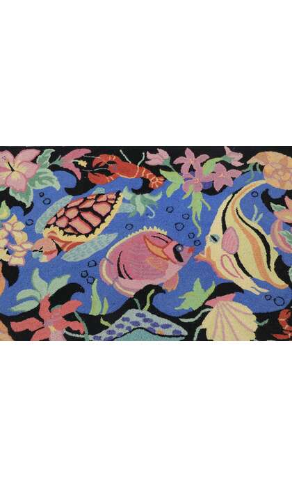 3 x 4 Vintage Chinese Hooked Rug 78072