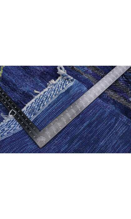 3 x 17 Long Blue Moroccan Rug Runner 21335