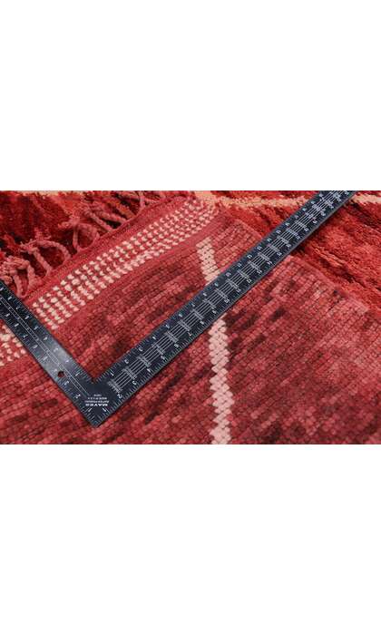 11 x 13 Modern Red Beni Mrirt Moroccan Rug 21156