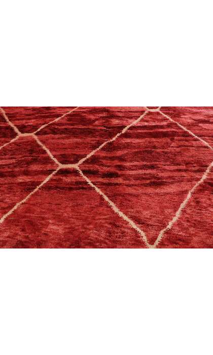 11 x 13 Modern Red Beni Mrirt Moroccan Rug 21156