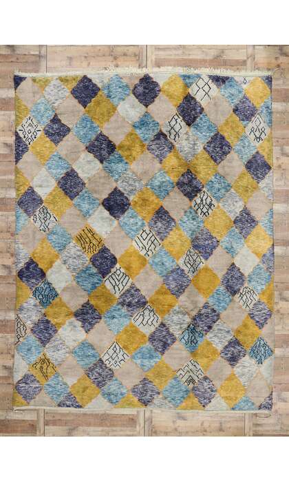 10 x 13 Modern Beni Mrirt Moroccan Rug 21173