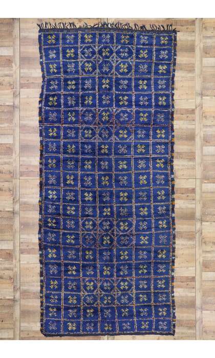 6 x 14 Vintage Blue Moroccan Rug 21217