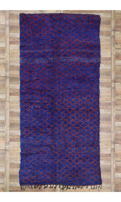 6 x 13 Vintage Blue Moroccan Rug 21237