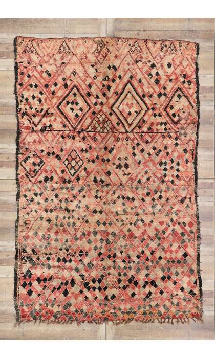 7 x 10 Vintage Berber Moroccan Boujad Rug with Bohemian Style 21265