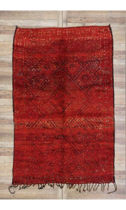 6 x 10 Vintage Red Moroccan Rug 21269