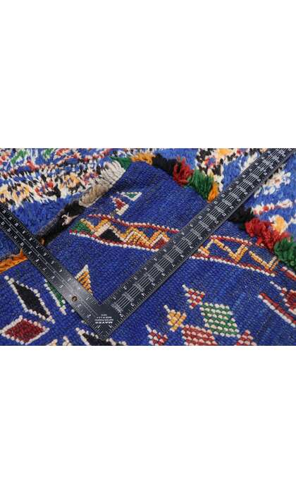 7 x 12 Vintage Blue Beni Mguild Moroccan Rug 21279