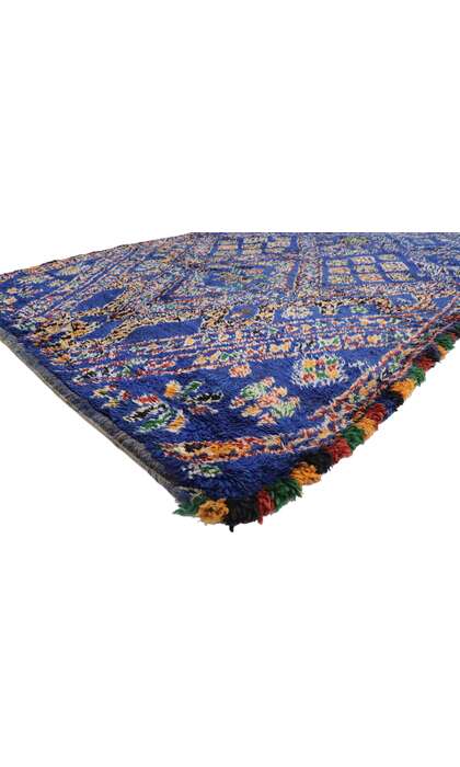 7 x 12 Vintage Blue Beni Mguild Moroccan Rug 21279