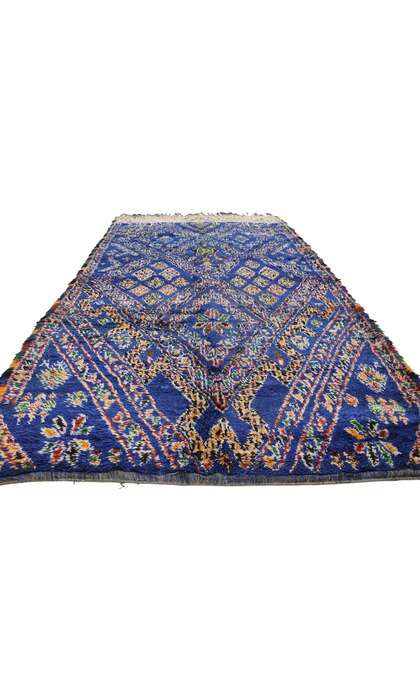 7 x 12 Vintage Blue Beni Mguild Moroccan Rug 21279