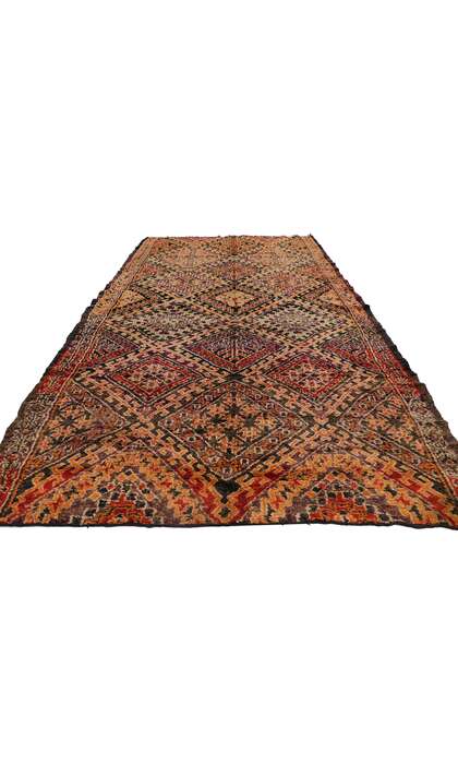 7 x 13 Vintage Berber Beni M'Guild Moroccan Rug with Mid-Century Modern Style 21287