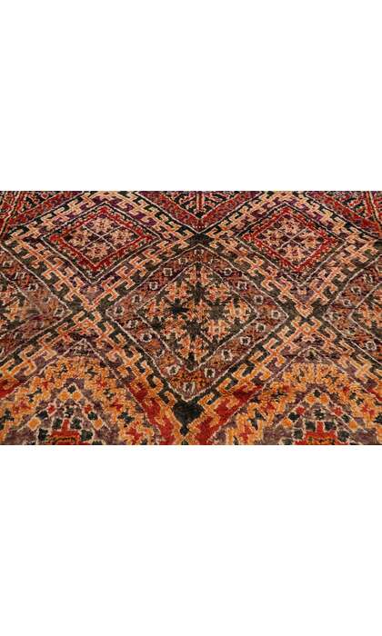 7 x 13 Vintage Berber Beni M'Guild Moroccan Rug with Mid-Century Modern Style 21287