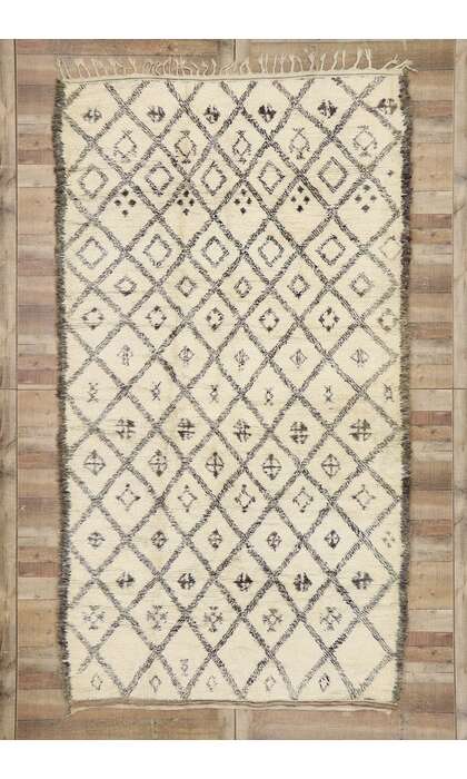 6 x 11 Vintage Moroccan Beni Ourain Rug 21389