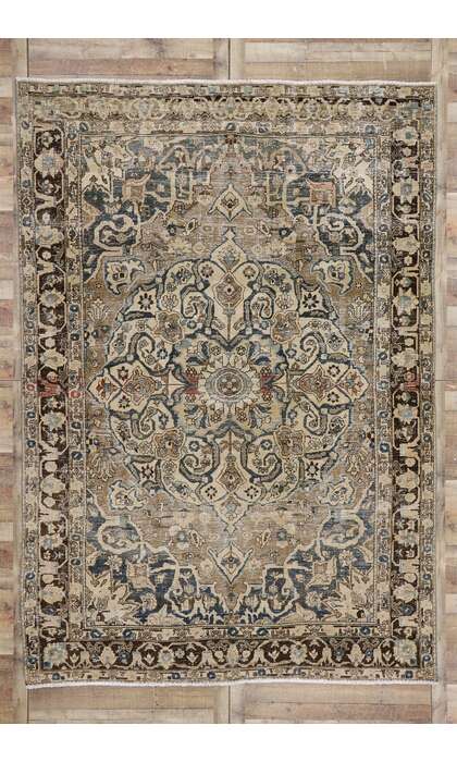 8 x 12 Antique Persian Heriz Rug 60935