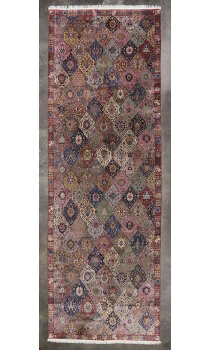 10 x 28 Antique Indian Garden Panel Agra Rug 77790