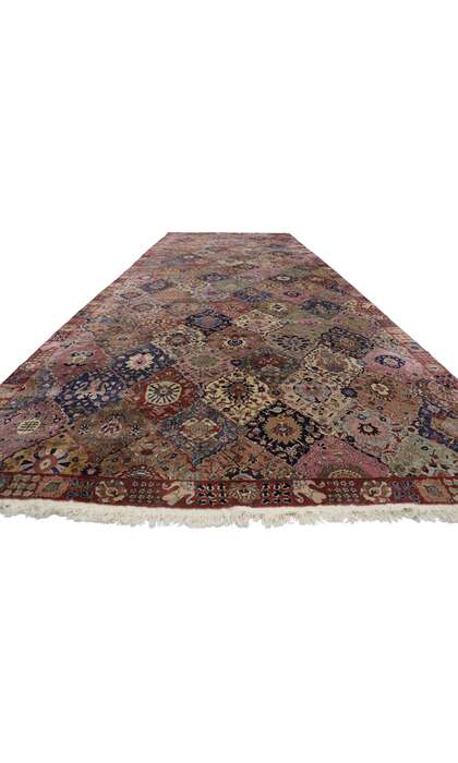 10 x 28 Antique Indian Garden Panel Agra Rug 77790