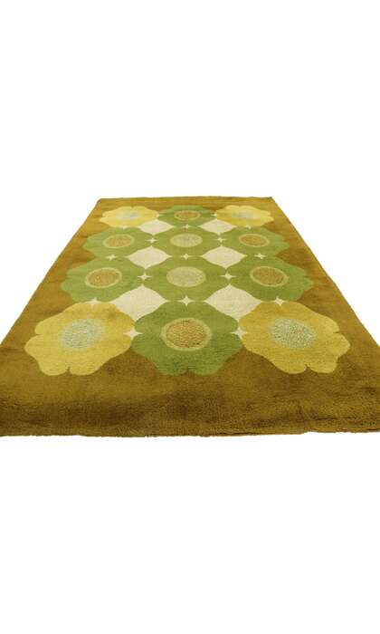 7 x 10 Vintage German Herforder Teppiche Rug with Mid-Century Modern Style 78106